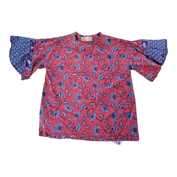 Harni Blouse Medium Flower Print Flowing Summer Fun - Picture 1 of 8